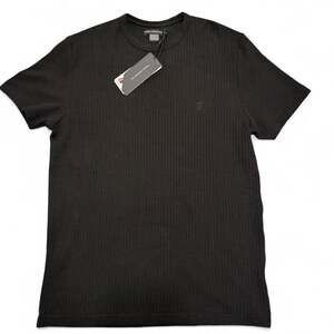 French Connection Waffle Knit T-Shirt Black Size Medium